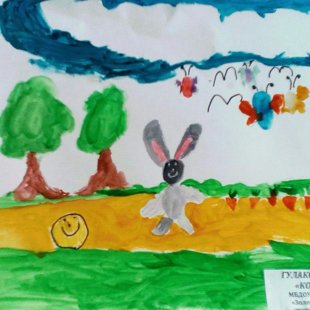 Гулакова Ева 5 лет "Колобок" Международный конкурс трворческих работ "Сказки-чудо"